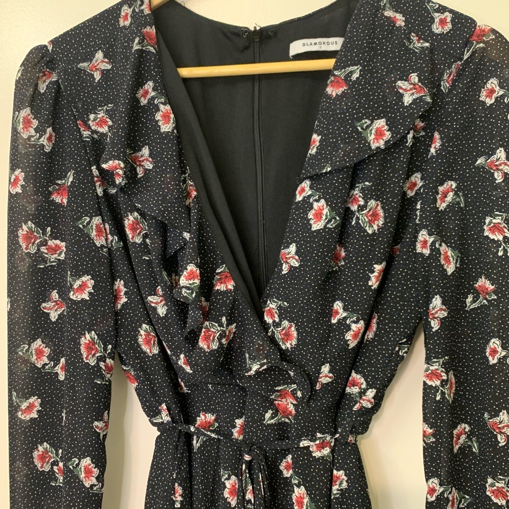 Glamorous Wrap Tea Dress With Ruffle In Print - Picture 4 of 9